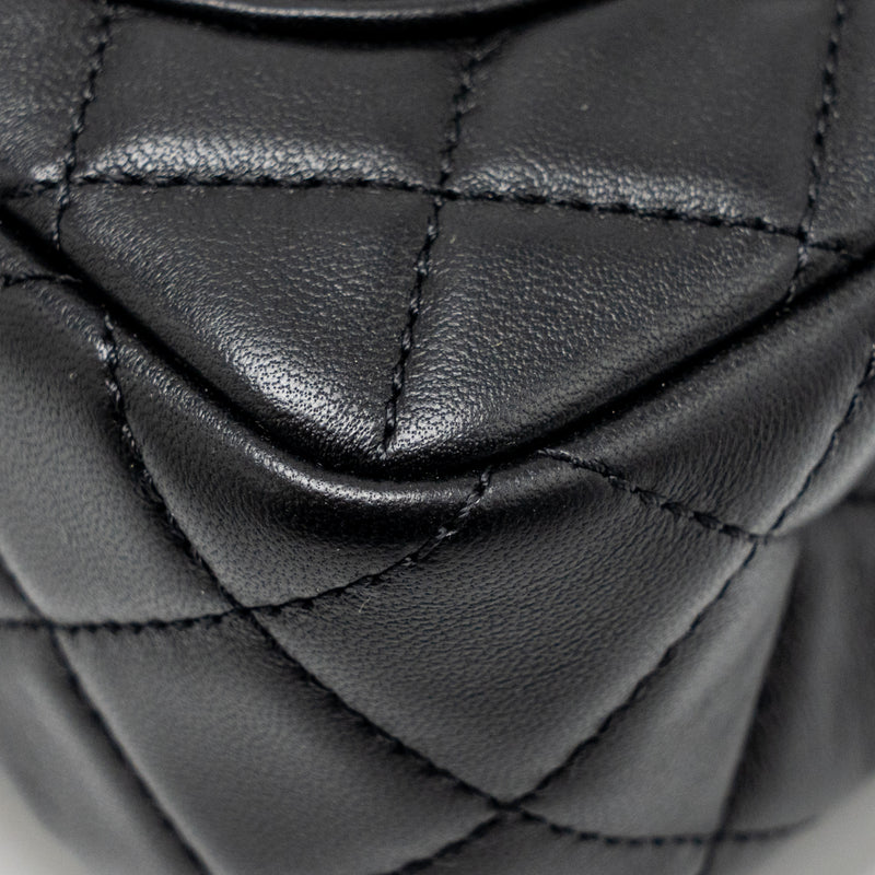 CHANEL Pearl Crush Mini Rectangular Flap Bag Lambskin Black GHW (Microchip)