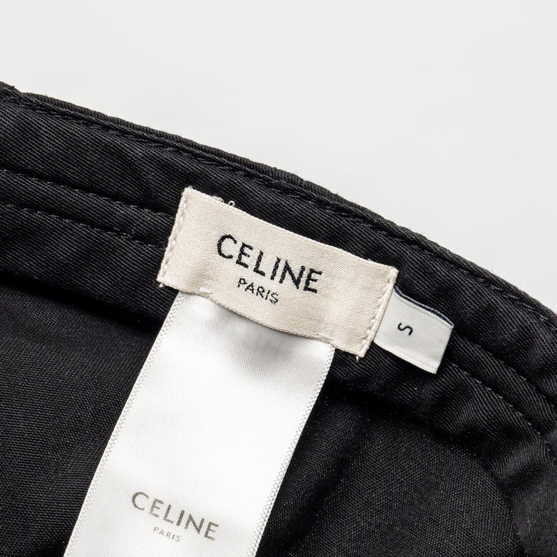 Celine Size S Triomphe and Letter Logo Baseball Cap Black (Sell in Set)