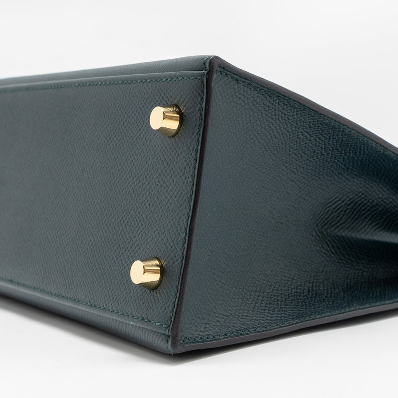 Hermes Kelly 25 Epsom Vert Cypress GHW Stamp C