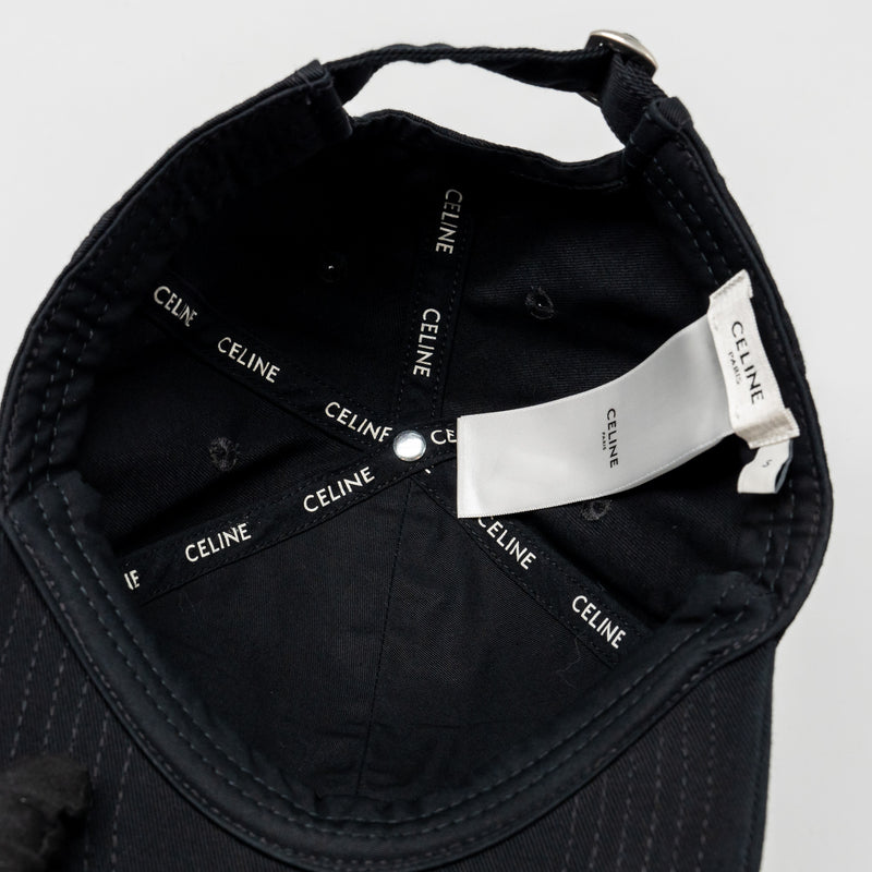 Celine Size S Triomphe and Letter Logo Baseball Cap Black (Sell in Set)