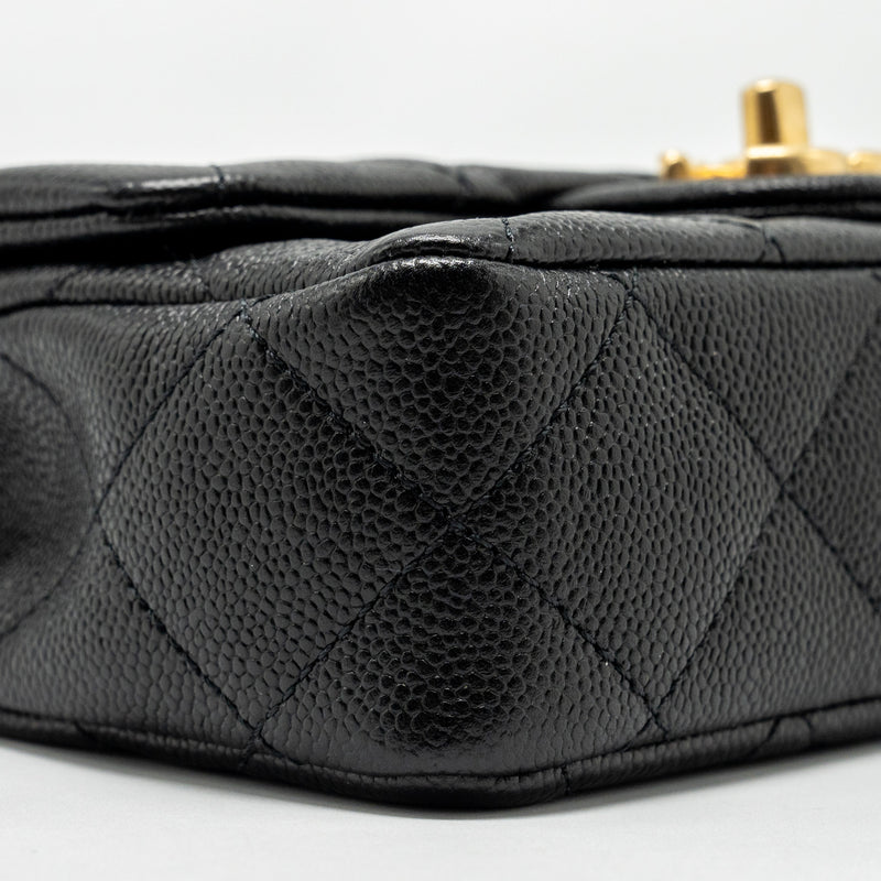 Chanel Coco Love Mini Flap Bag with Adjustable Chain Caviar Black GHW (Microchip)