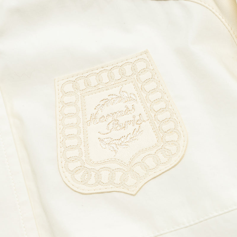 Hermes Size 34 blouson bride esprit bombers jacket cotton/ polyamide white