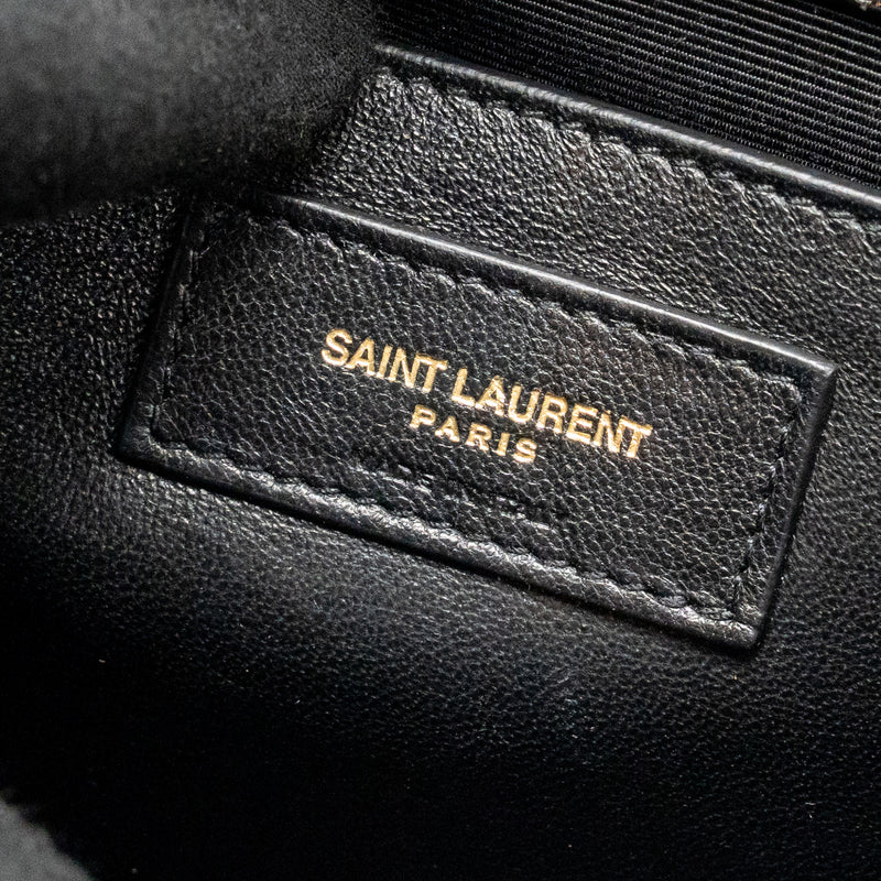 Saint Laurent/YSL Medium Kate Tassel Bag Croc-Embossed Calfskin Black GHW