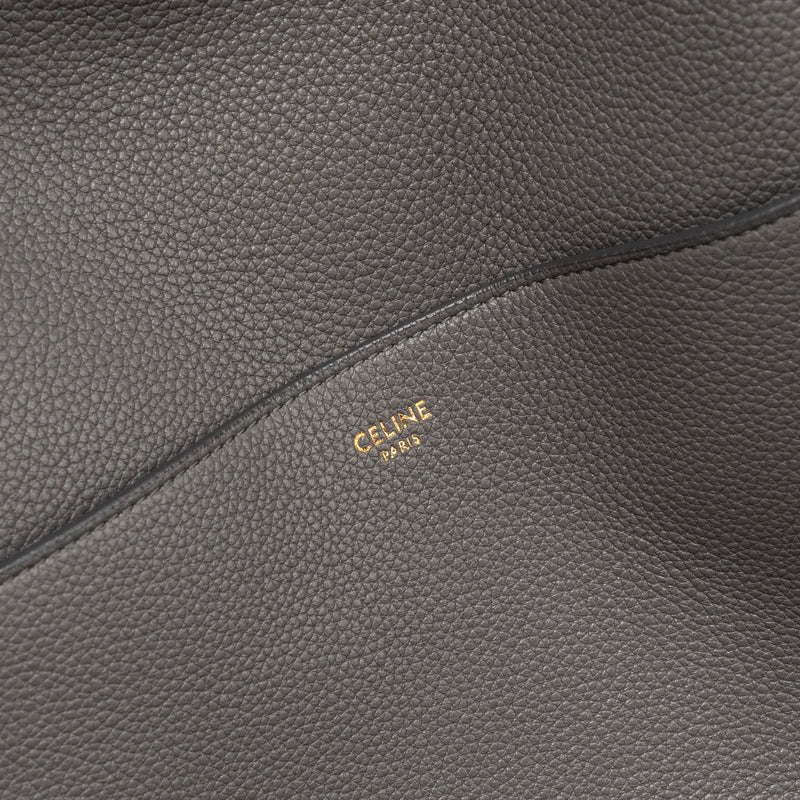 Celine Sangle Bucket Bag Grained Calfskin Grey GHW