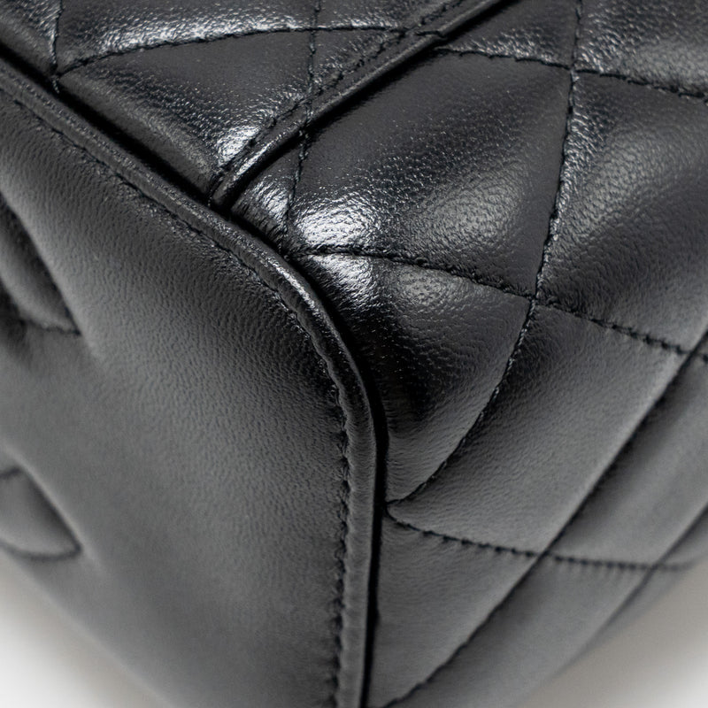 Chanel letter twist top handle lambskin black GHW (microchip)