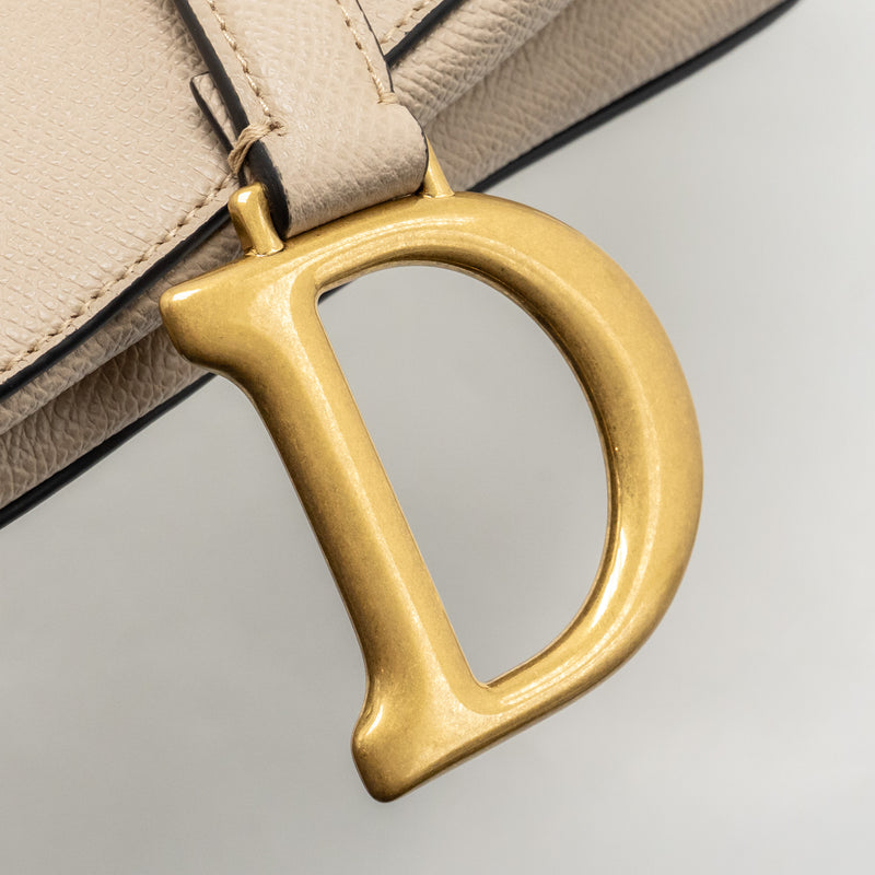 Dior Medium Saddle Bag Calfskin Beige GHW