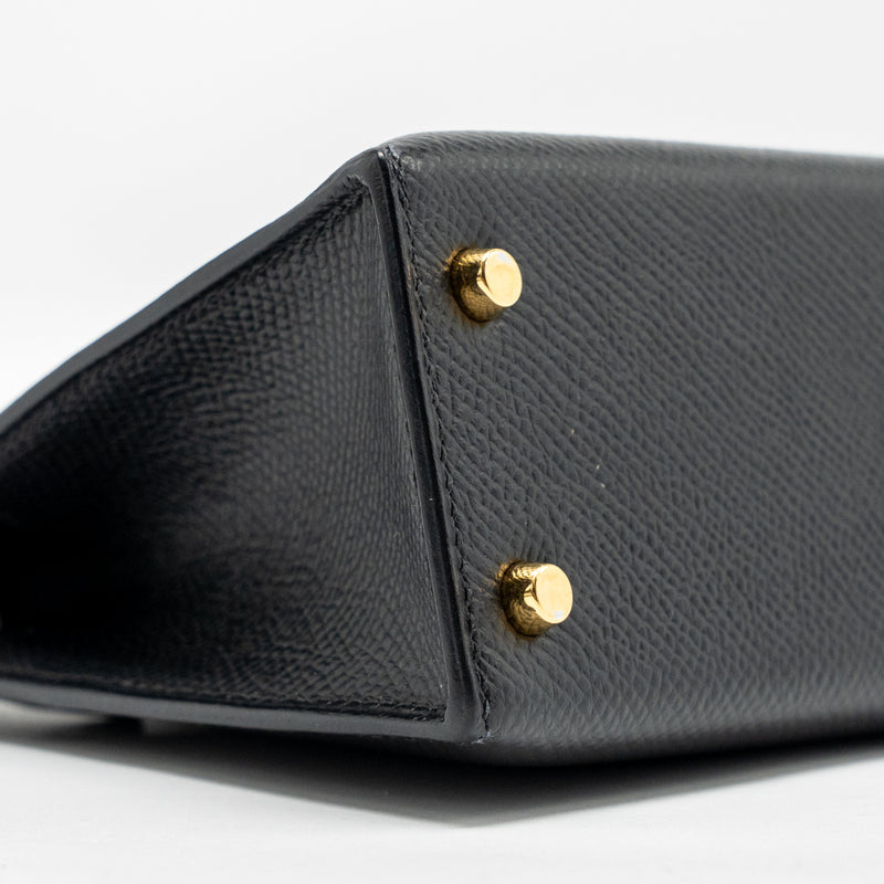 Hermes Mini Kelly II epsom black GHW stamp Y
