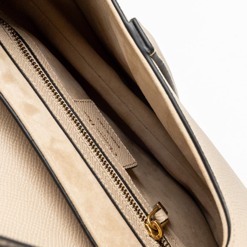 Dior Medium Saddle Bag Calfskin Beige GHW