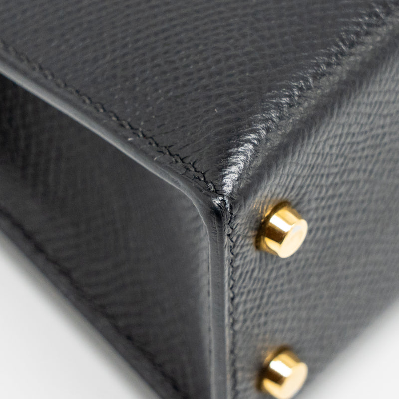 Hermes Mini Kelly II epsom black GHW stamp Y