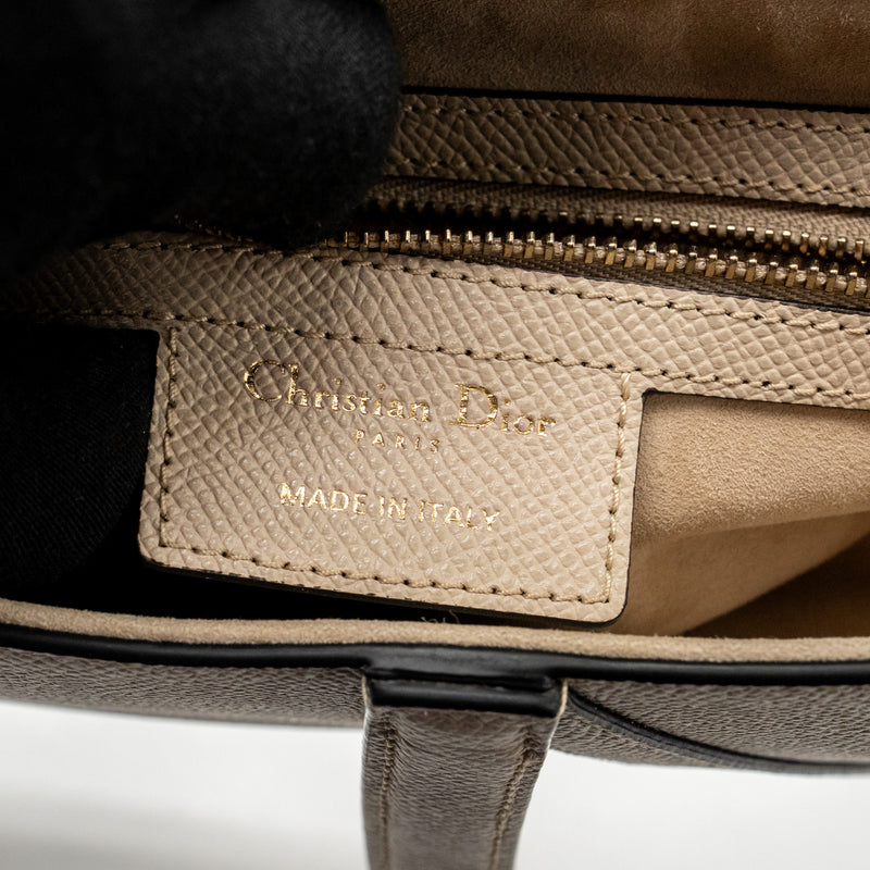 Dior Medium Saddle Bag Calfskin Beige GHW