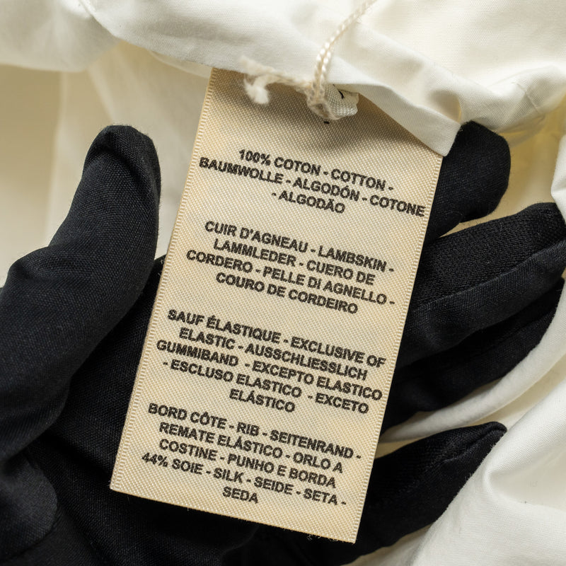Hermes Size 34 blouson bride esprit bombers jacket cotton/ polyamide white