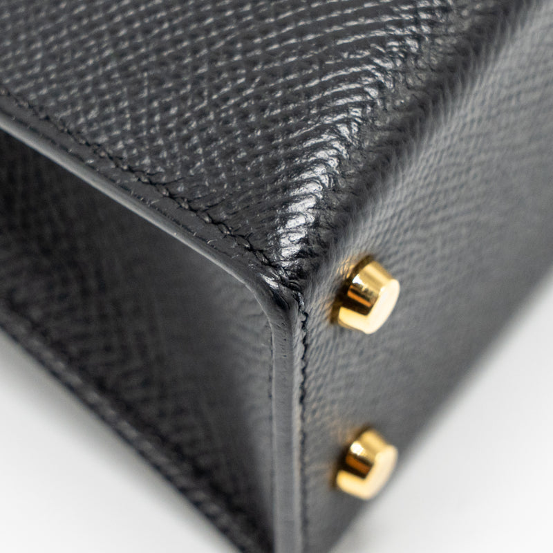 Hermes Mini Kelly II epsom black GHW stamp Y