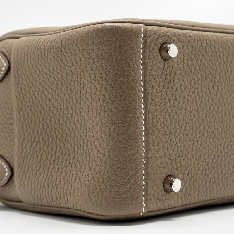 Hermes Mini Lindy Clemence Etoupe SHW Stamp W