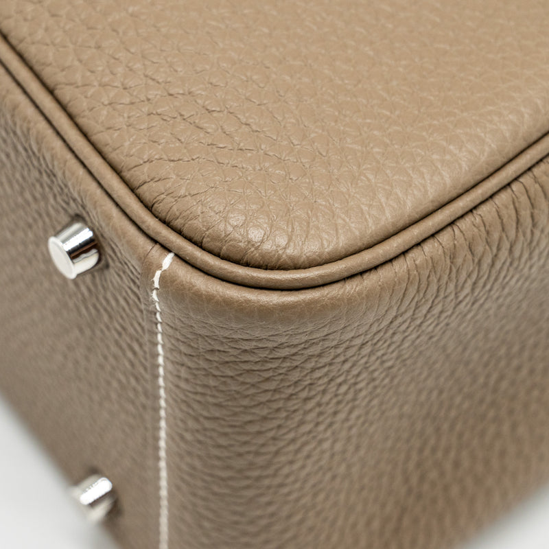 Hermes Mini Lindy Clemence Etoupe SHW Stamp W