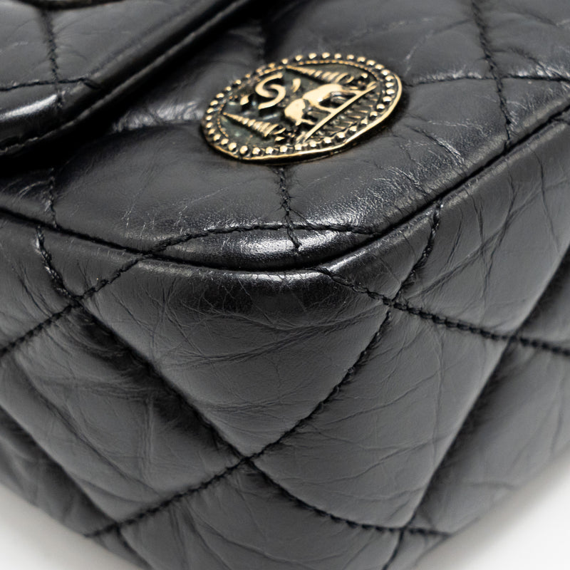 Chanel Medallion Quilted Flap Bag Aged Calfskin Black Multicolour Hardware