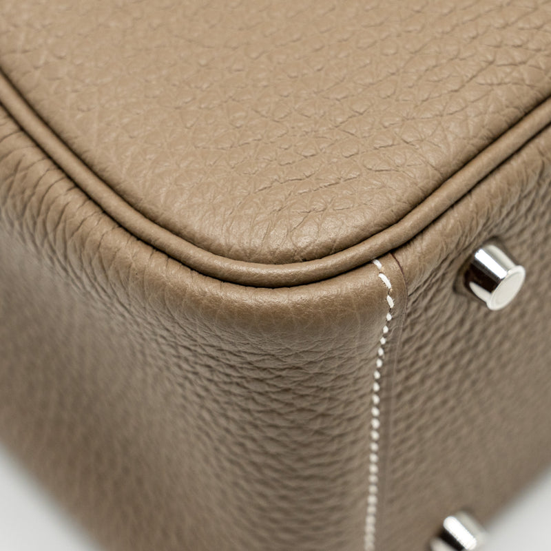 Hermes Mini Lindy Clemence Etoupe SHW Stamp W