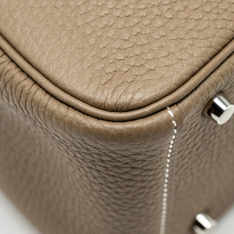 Hermes Mini Lindy Clemence Etoupe SHW Stamp W