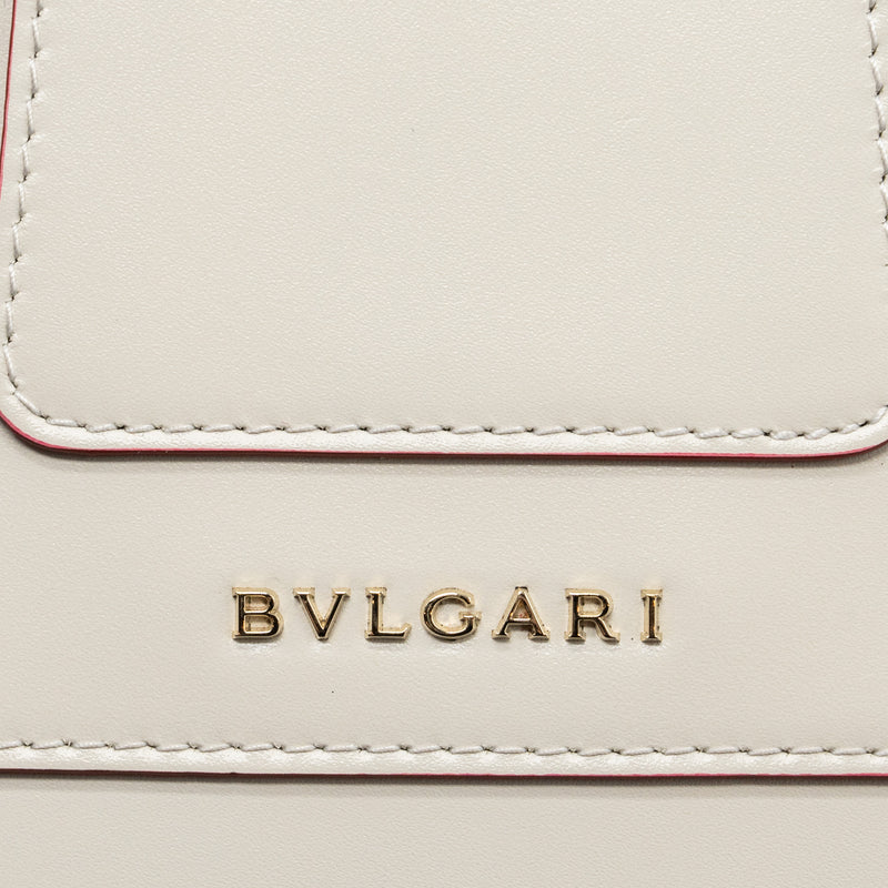 Bvlgari top handle serpenti bag calfskin white / red LGHW