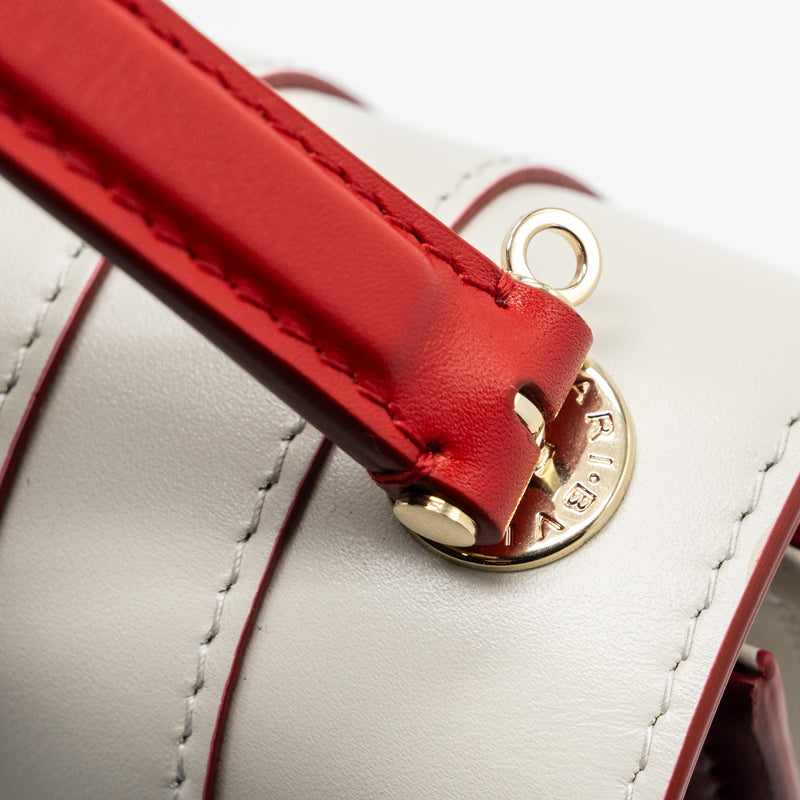Bvlgari top handle serpenti bag calfskin white / red LGHW