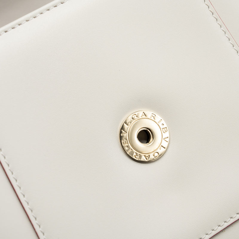 Bvlgari top handle serpenti bag calfskin white / red LGHW