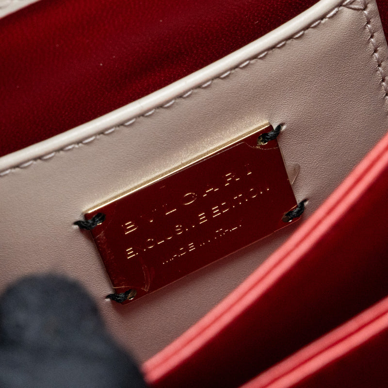 Bvlgari top handle serpenti bag calfskin white / red LGHW