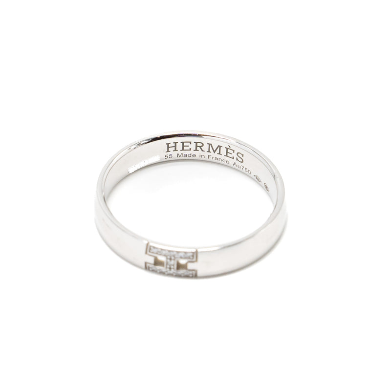Hermes size 55 ever herakles wedding band white gold, diamonds
