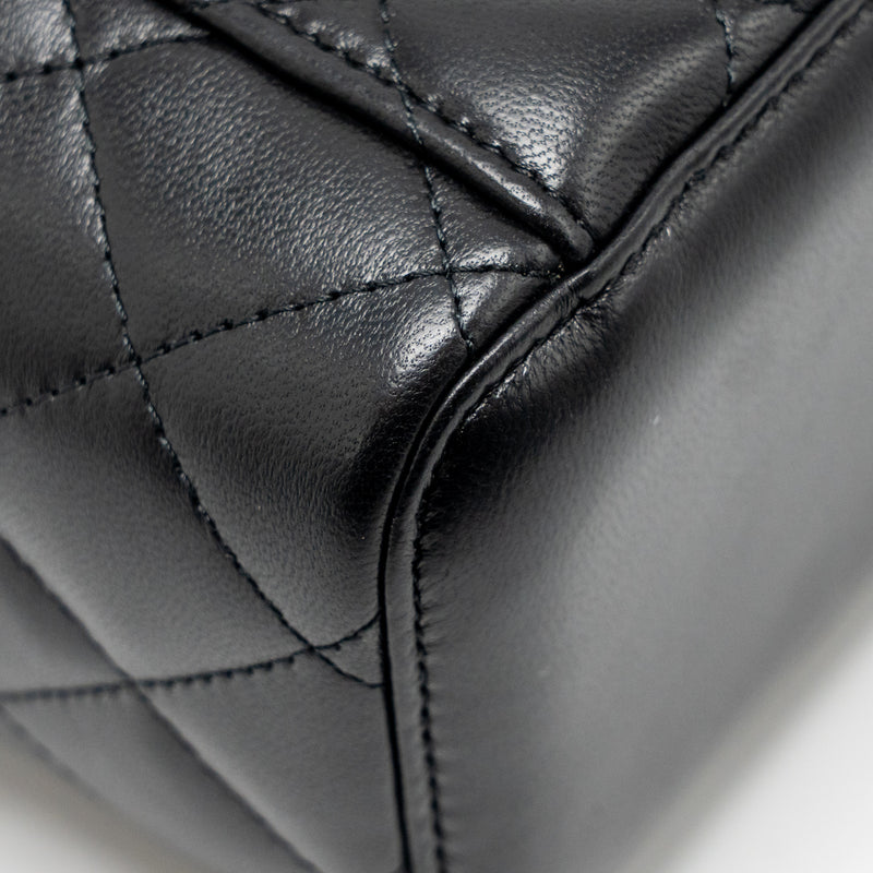 Chanel Long Vanity Case with Chain Lambskin Black LGHW