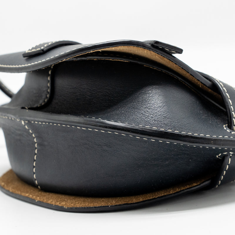Loewe Mini Gate Bag Calfskin Dark Blue GHW