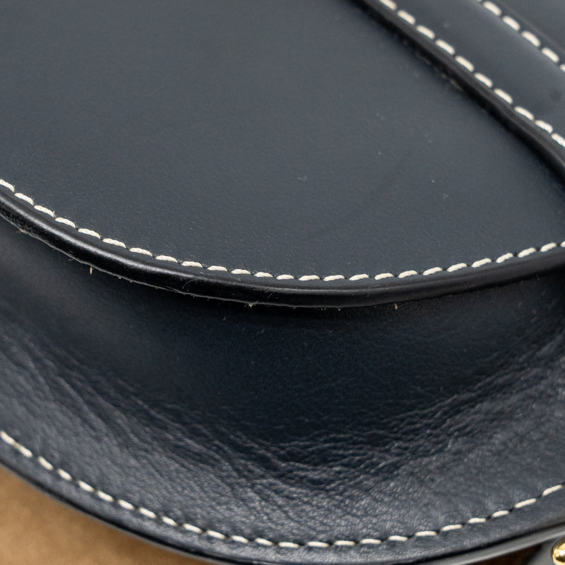 Loewe Mini Gate Bag Calfskin Dark Blue GHW