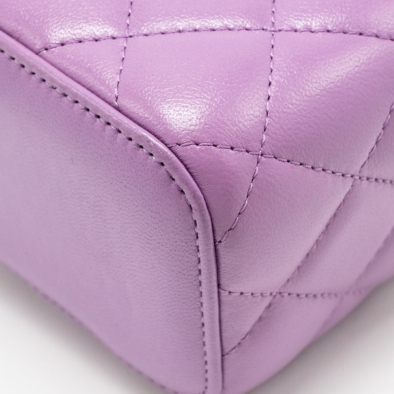 Chanel Pearl Crush Mini Vanity With Chain Lambskin Purple GHW