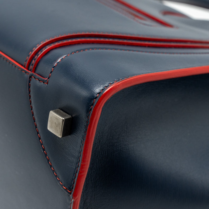 Celine Luggage Tote Bag Calfskin Blue/Red SHW