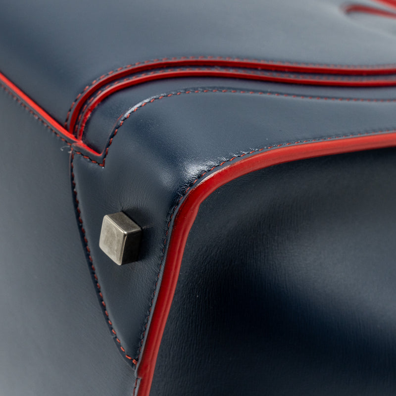 Celine Luggage Tote Bag Calfskin Blue/Red SHW