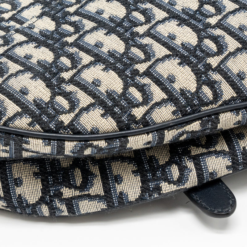 Dior Medium Saddle Bag Blue Dior Oblique Jacquard Canvas/Calfskin GHW