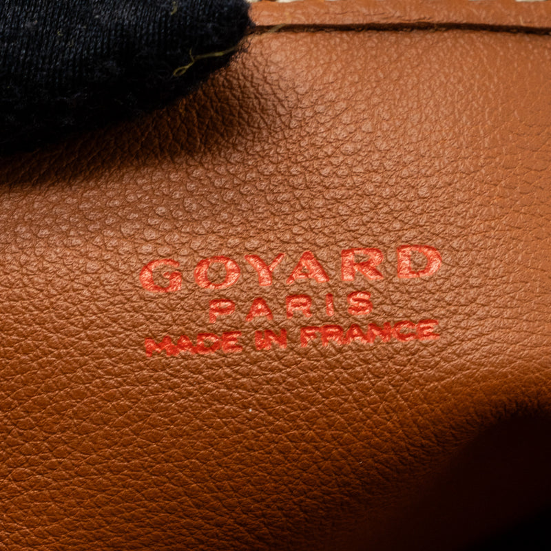 Goyard anjou mini reversible tote bag goyardine canvas / leather brown / multicolor