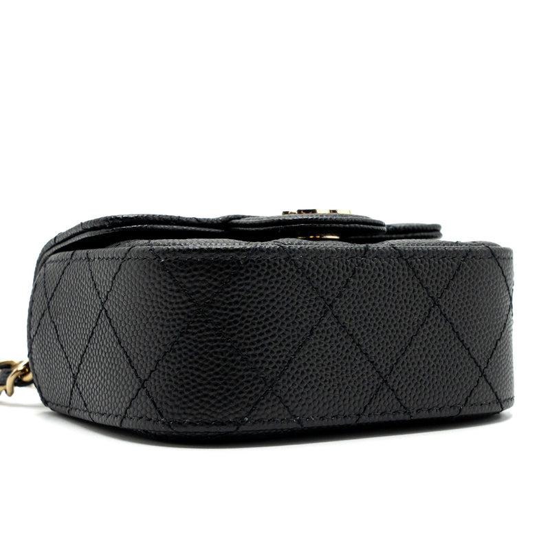 Chanel Mini Clutch With Chain Caviar Black LGHW (microchip)