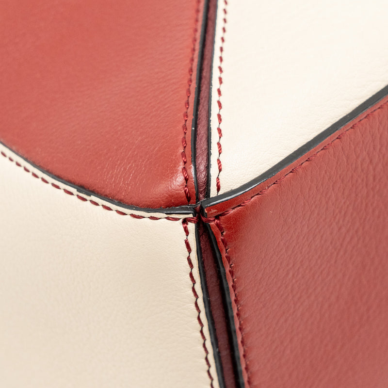 Loewe Small Puzzle Bag Grained Calfskin Burgundy / Multicolour SHW
