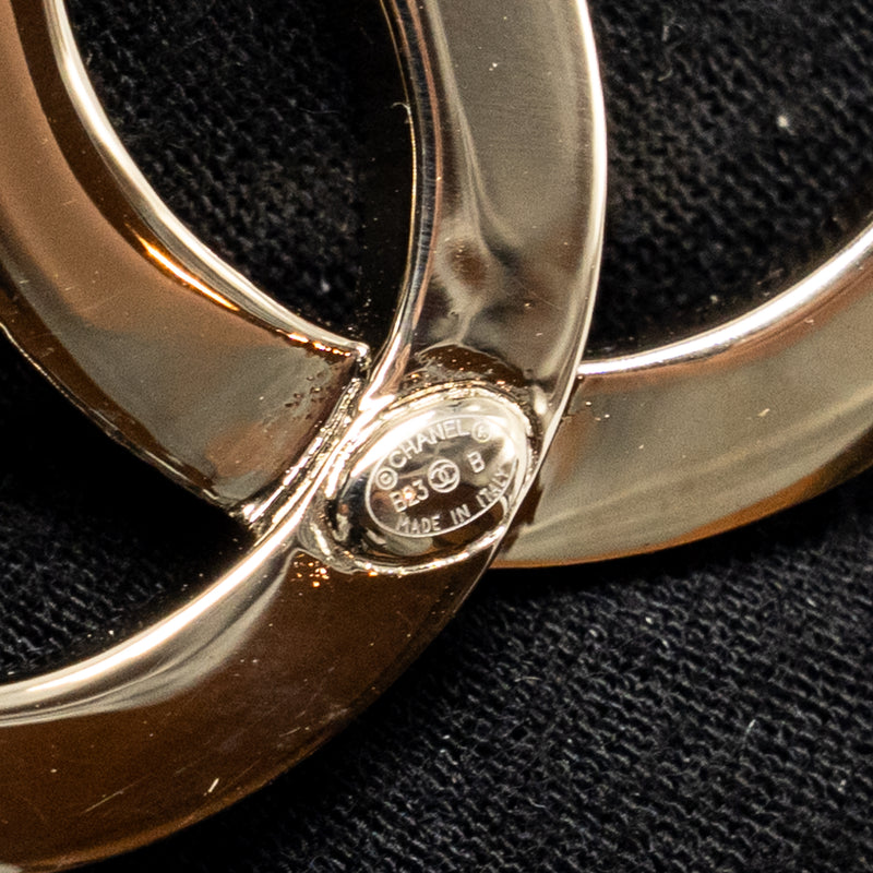 Chanel CC Brooch Crystal Silver Tone