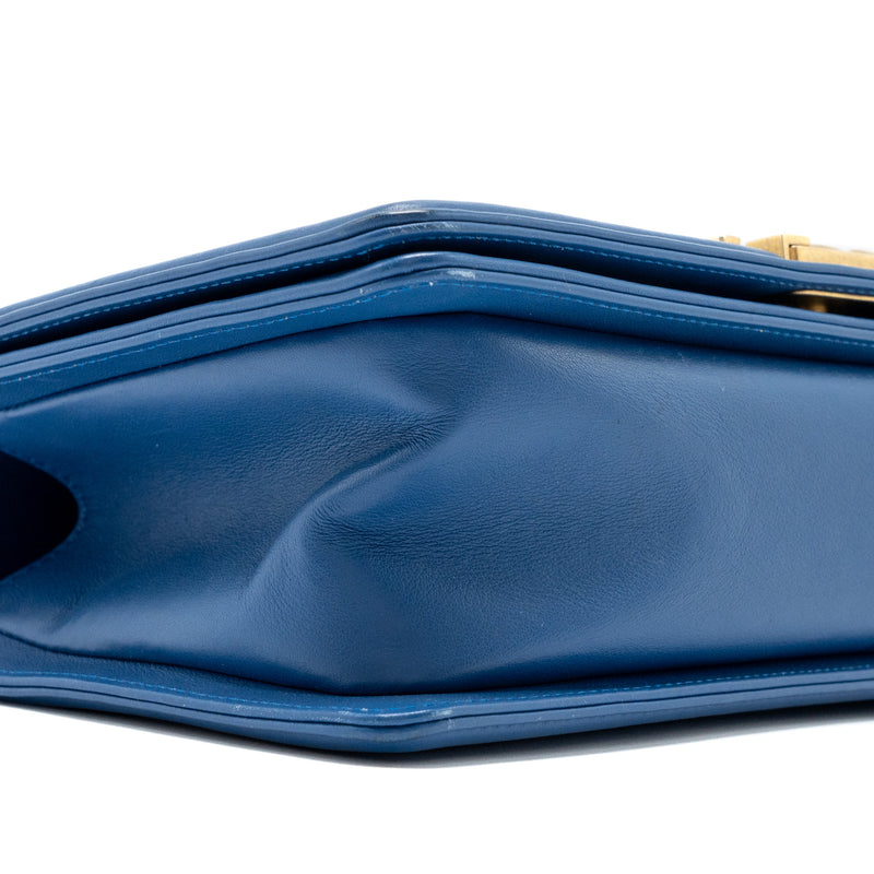 Chanel Medium Boy Bag Calfskin Blue GHW