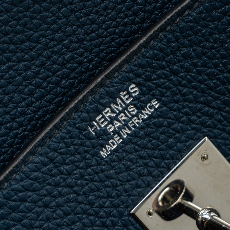 Hermes Birkin 35 Togo Dark Blue SHW Stamp Square P