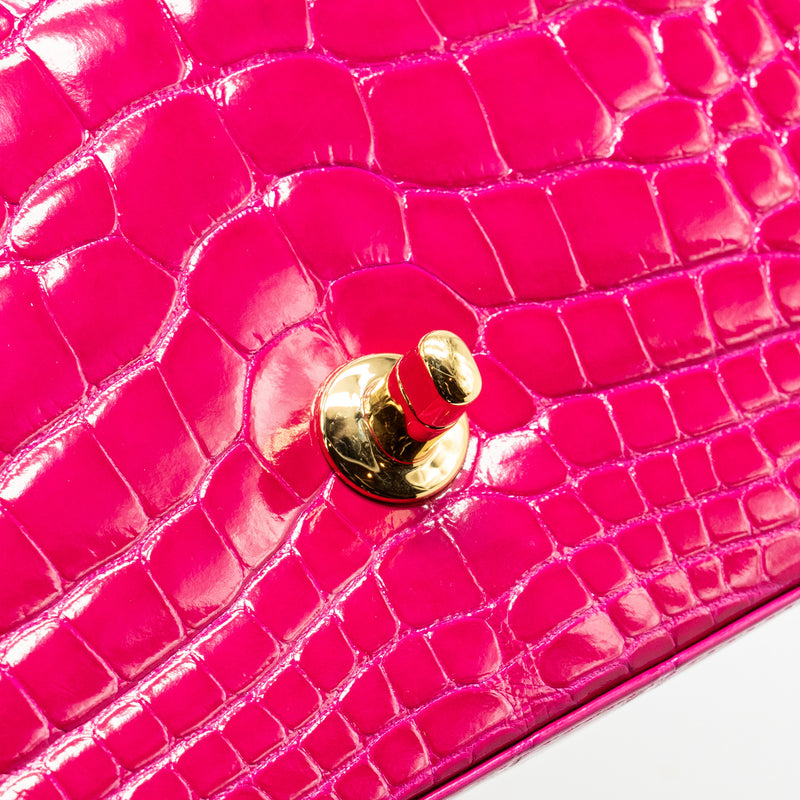 Chanel Mini rectangular flap bag alligator mississippiensis pink GHW