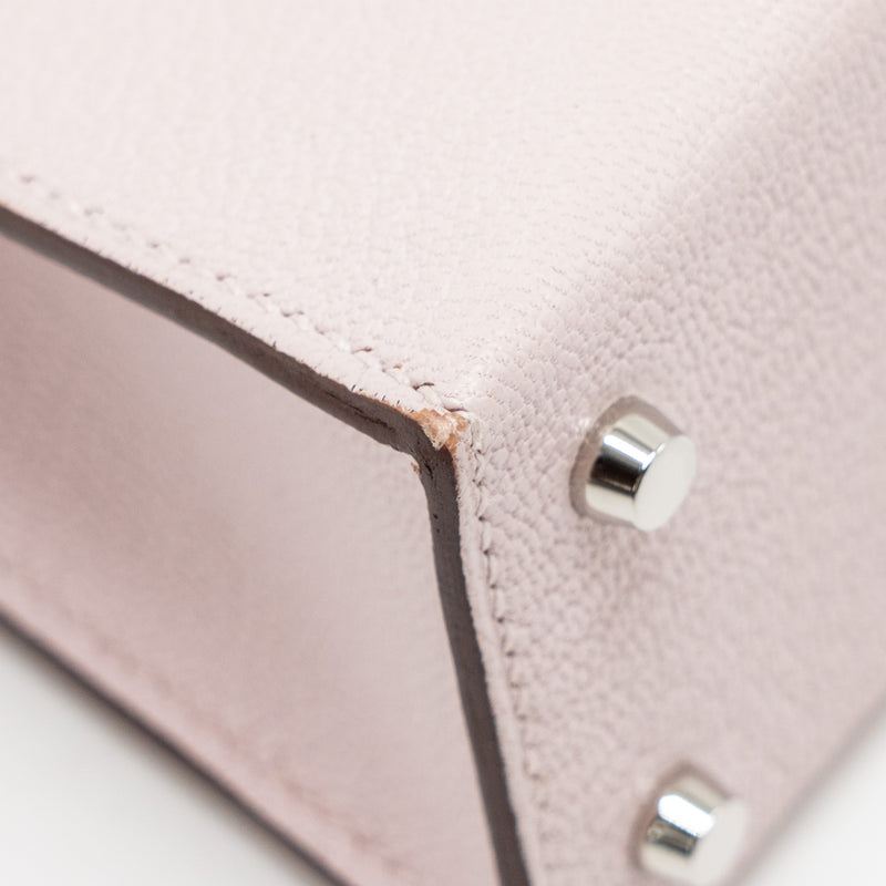 Hermes Mini Kelly II special order chevre mysore leather mauve pale / gold SHW stamp B