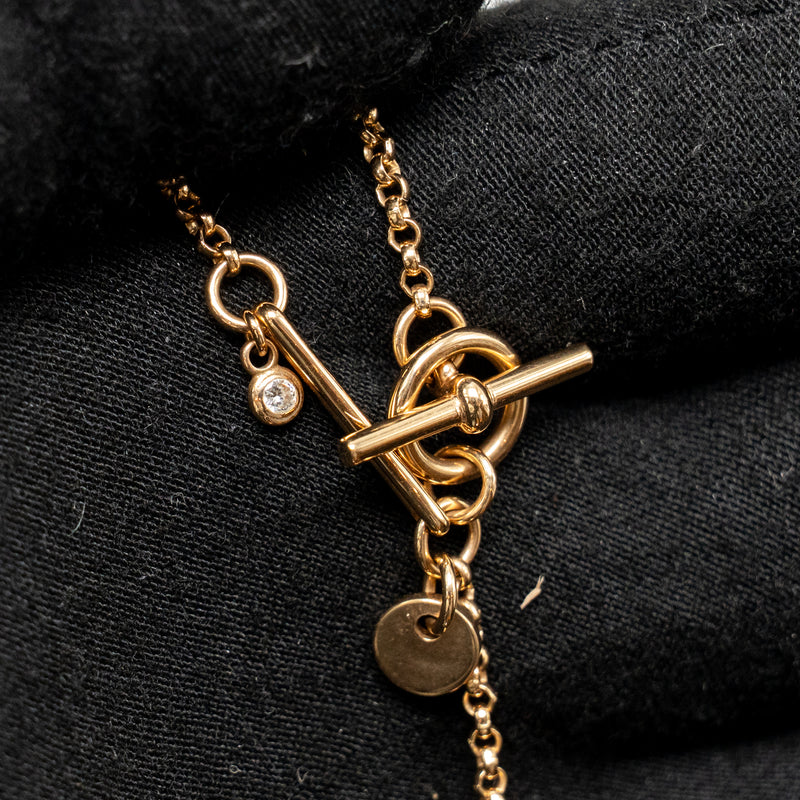 Hermes Ex-Libris Pendant Small Model, Rose Gold, Diamond