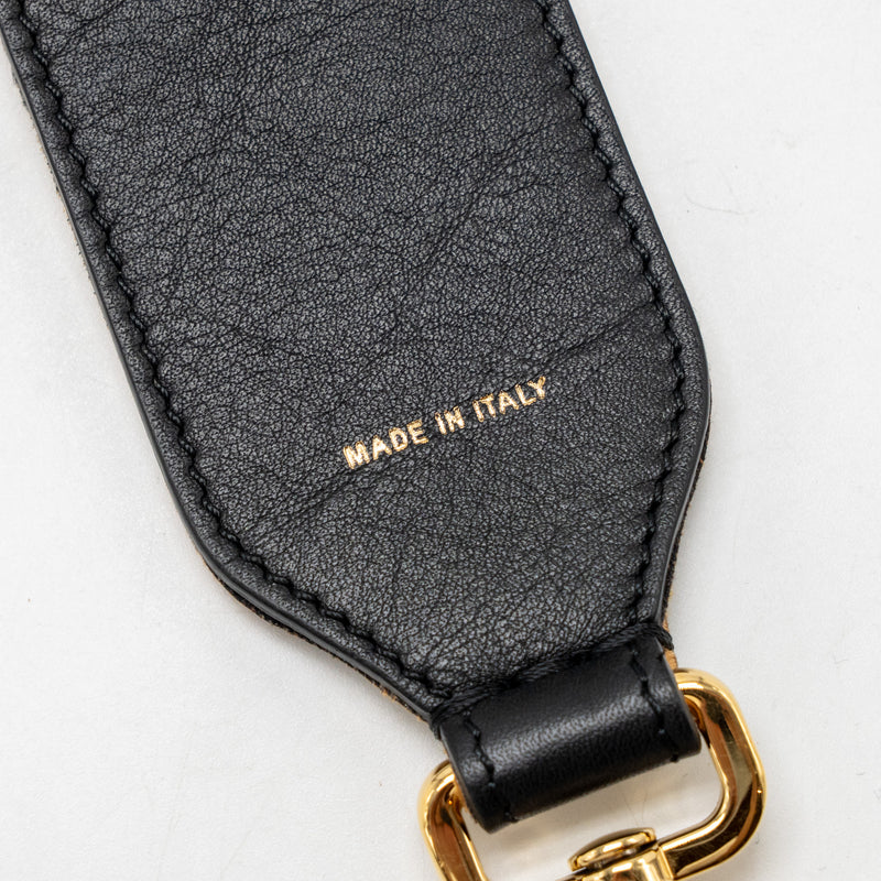 Fendi Strap You Textured-Effect Leather Shoulder Strap Brown GHW