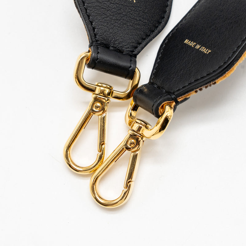 Fendi Strap You Textured-Effect Leather Shoulder Strap Brown GHW