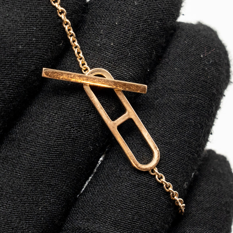 Hermes Size SH Ever Chaine D’Ancre Bracelet, Small Model, Rose Gold