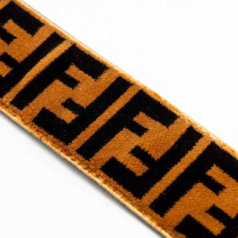 Fendi Strap You Textured-Effect Leather Shoulder Strap Brown GHW