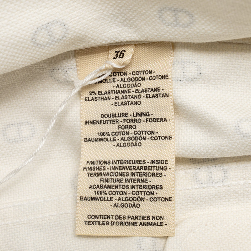 Hermes size 36 chaine D’ancre denim jacket/skirt cotton white/black SHW (sell in a set)