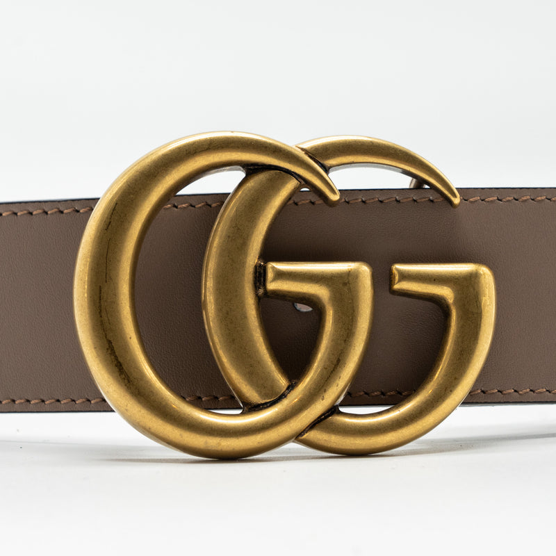 Gucci Size 95 2015 Re-Edition Wide Leather Belt Beige GHW