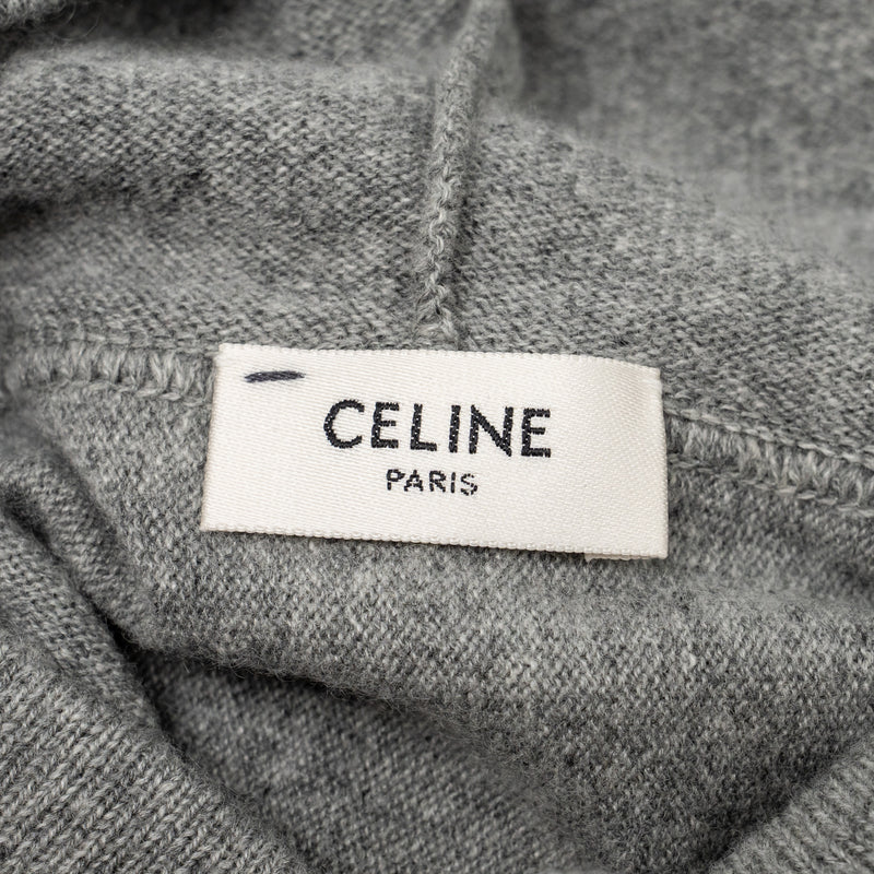 Celine Size S Cropped Hooded Sweater Cashmere Grey