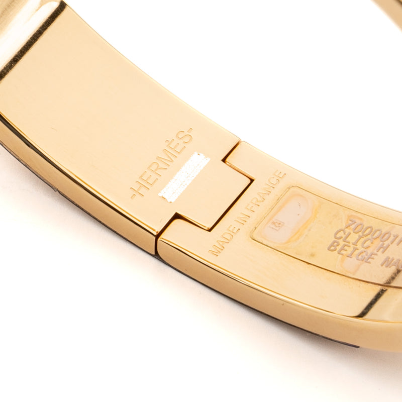 Hermes size PM Clic H bracelet beige nacre RGHW